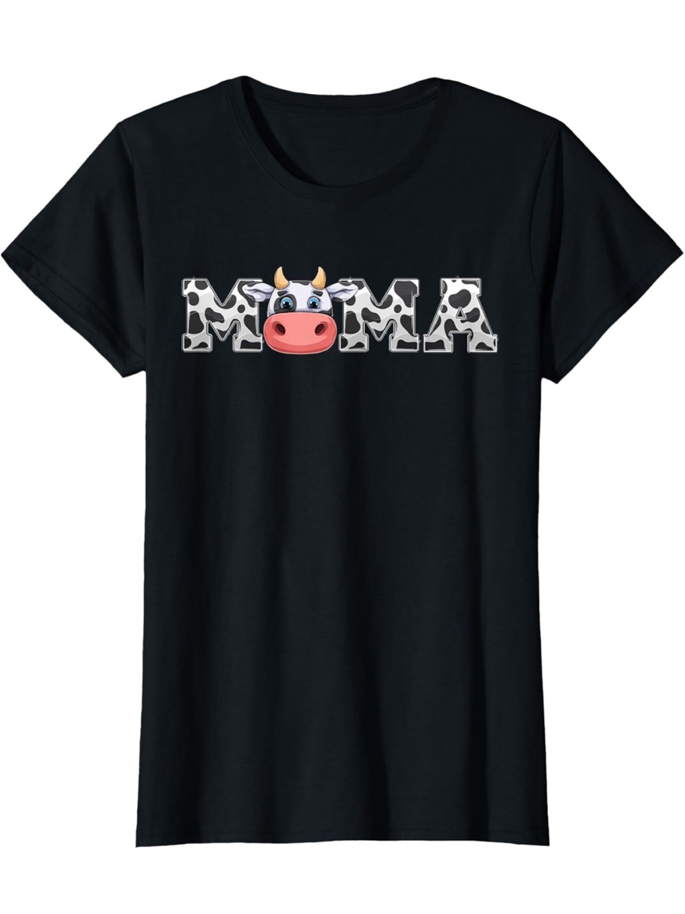Port and Company Black "MOMMA" Cow Graphic Tee